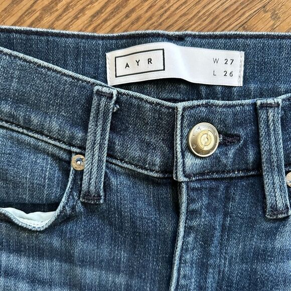 AYR The Riser High Rise Skinny Ankle Denim Jeans in Medium Wash Blue 27 … - Picture 8 of 14